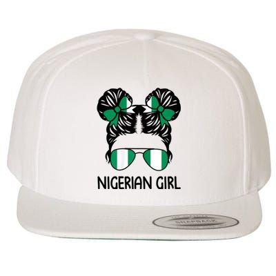 Nigerian Girl Messy Hair Nigeria Pride Patriotic Womens Kids Wool Snapback Cap