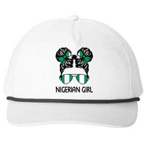 Nigerian Girl Messy Hair Nigeria Pride Patriotic Womens Kids Snapback Five-Panel Rope Hat