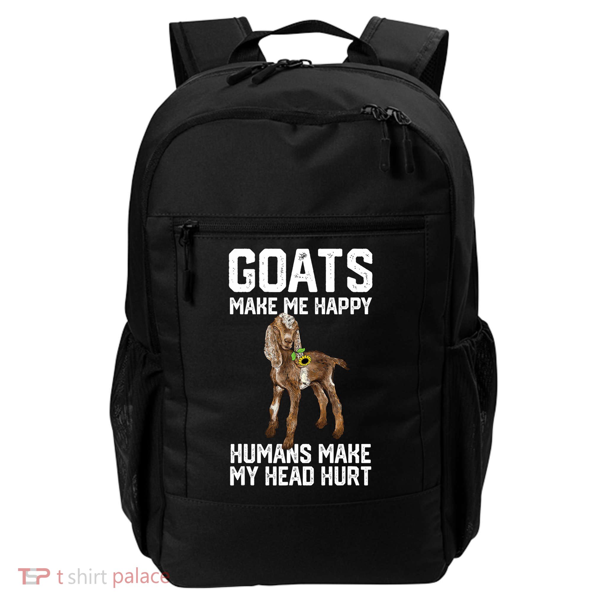 Nubain Goats Make Me Happy Humans Make My Head Hurt Daily Commute Backpack