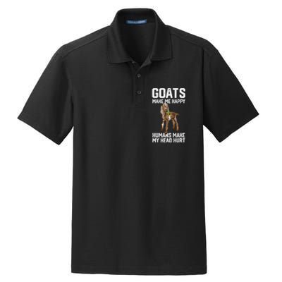 Nubain Goats Make Me Happy Humans Make My Head Hurt Dry Zone Grid Polo