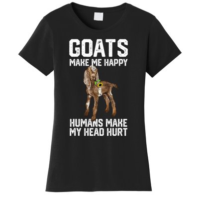 Nubain Goats Make Me Happy Humans Make My Head Hurt Women's T-Shirt