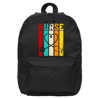 Nurse Gifts Nurse Week Gifts Cute Nurse Vintage Retro 16 in Basic Backpack