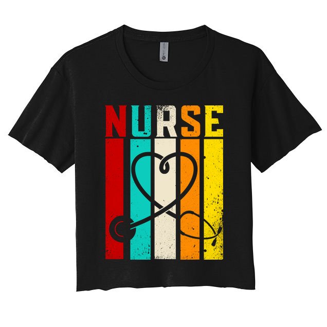 Nurse Gifts Nurse Week Gifts Cute Nurse Vintage Retro Crop Top