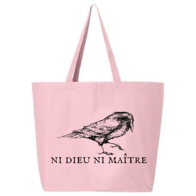 No God No Ni Dieu Ni Maitre Retro Crow Bird 25L Jumbo Tote