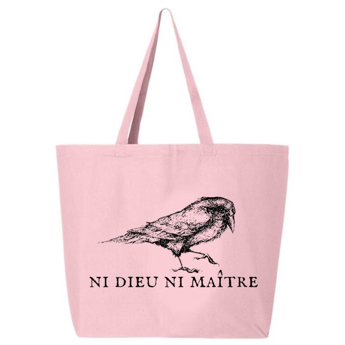 No God No Ni Dieu Ni Maitre Retro Crow Bird 25L Jumbo Tote