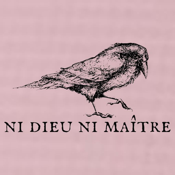 No God No Ni Dieu Ni Maitre Retro Crow Bird 25L Jumbo Tote