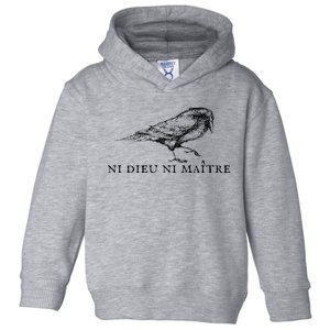 No God No Ni Dieu Ni Maitre Retro Crow Bird Toddler Hoodie