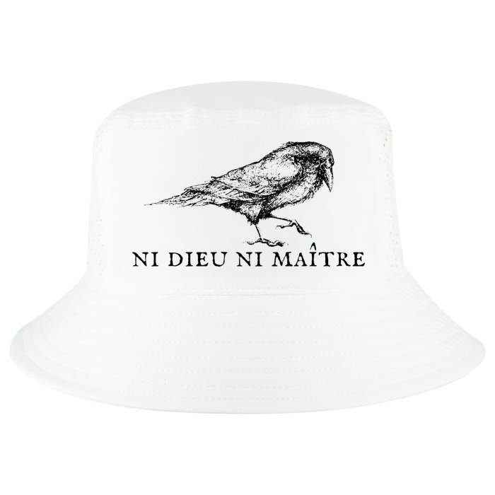 No God No Ni Dieu Ni Maitre Retro Crow Bird Cool Comfort Performance Bucket Hat