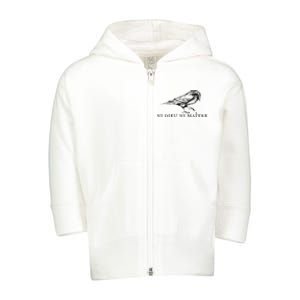 No God No Ni Dieu Ni Maitre Retro Crow Bird Toddler Zip Fleece Hoodie