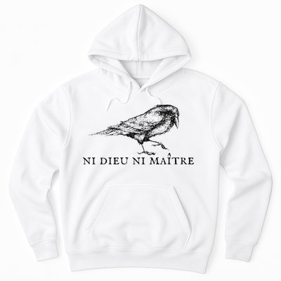 No God No Ni Dieu Ni Maitre Retro Crow Bird Hoodie