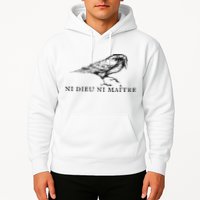 No God No Ni Dieu Ni Maitre Retro Crow Bird Hoodie