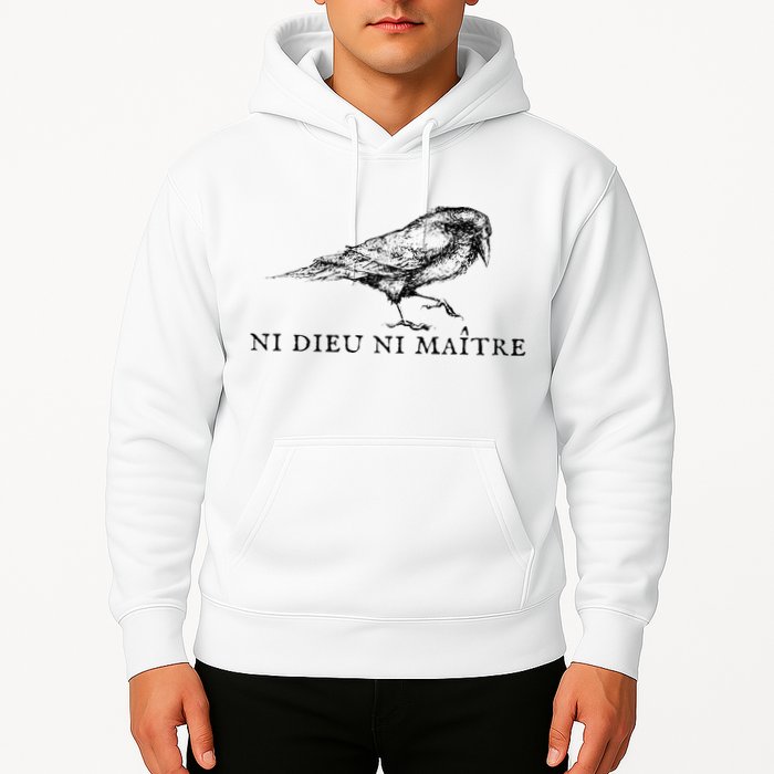 No God No Ni Dieu Ni Maitre Retro Crow Bird Hoodie