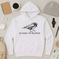 No God No Ni Dieu Ni Maitre Retro Crow Bird Hoodie