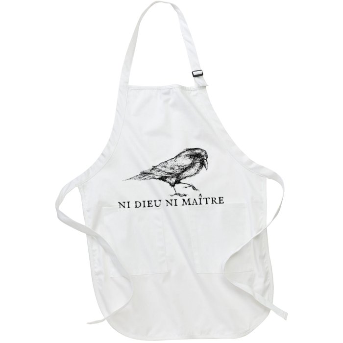 No God No Ni Dieu Ni Maitre Retro Crow Bird Apron