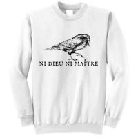 No God No Ni Dieu Ni Maitre Retro Crow Bird Sweatshirt