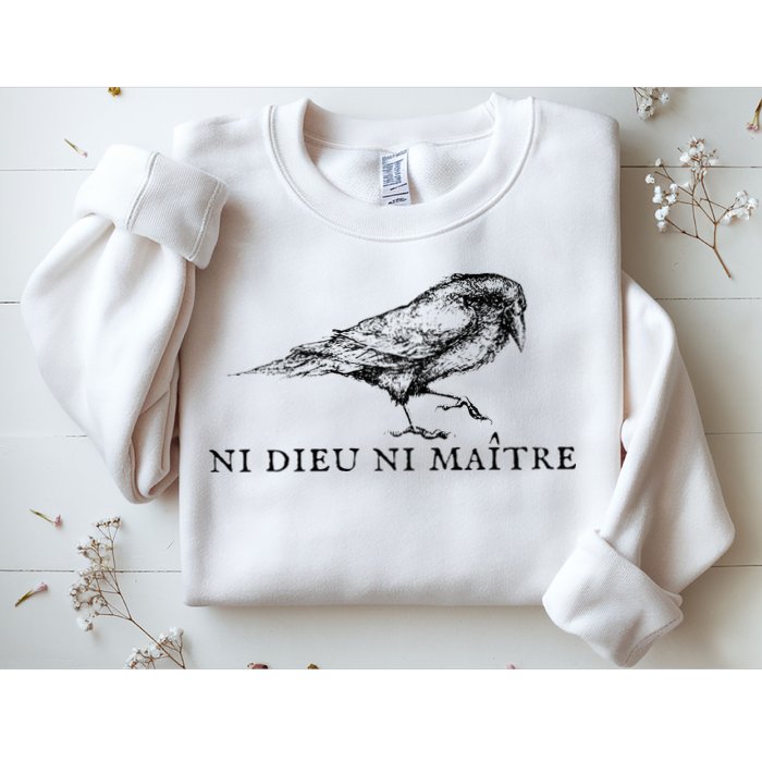 No God No Ni Dieu Ni Maitre Retro Crow Bird Sweatshirt