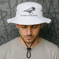 No God No Ni Dieu Ni Maitre Retro Crow Bird Bucket Hat