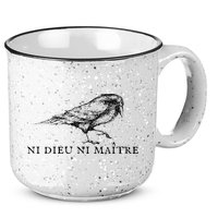 No God No Ni Dieu Ni Maitre Retro Crow Bird 15oz Campfire Ceramic Mug