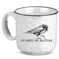 No God No Ni Dieu Ni Maitre Retro Crow Bird 15oz Campfire Ceramic Mug