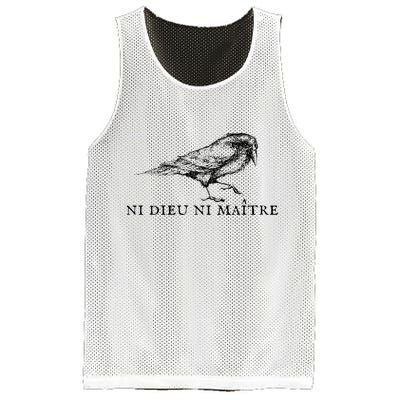 No God No Ni Dieu Ni Maitre Retro Crow Bird Mesh Reversible Basketball Jersey Tank