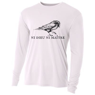 No God No Ni Dieu Ni Maitre Retro Crow Bird Cooling Performance Long Sleeve Crew