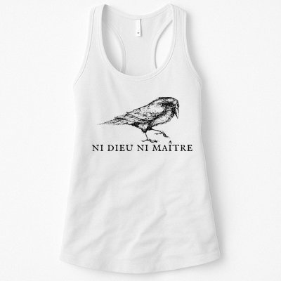 No God No Ni Dieu Ni Maitre Retro Crow Bird Womens Tank Top