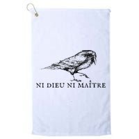 No God No Ni Dieu Ni Maitre Retro Crow Bird Golf Towel