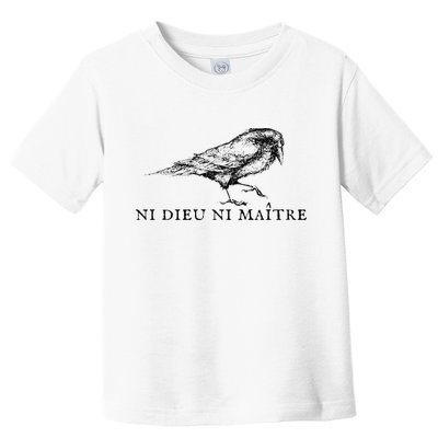 No God No Ni Dieu Ni Maitre Retro Crow Bird Toddler T-Shirt