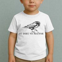 No God No Ni Dieu Ni Maitre Retro Crow Bird Toddler T-Shirt