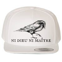 No God No Ni Dieu Ni Maitre Retro Crow Bird Wool Snapback Cap