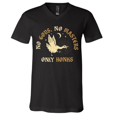 No Gods No M.A.S.T.E.R.S Only Honks V-Neck T-Shirt