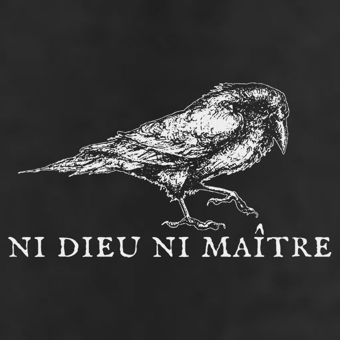 No God No  Ni Dieu Ni Maitre Retro Crow Bird Cool Comfort Performance Bucket Hat