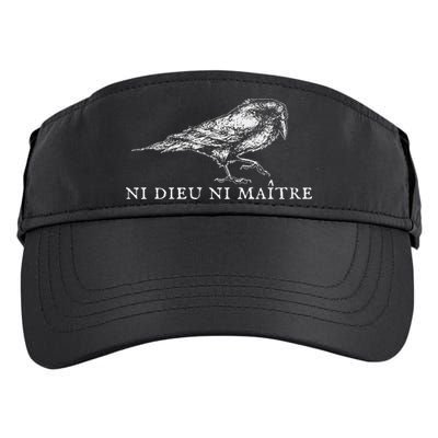 No God No  Ni Dieu Ni Maitre Retro Crow Bird Adult Drive Performance Visor