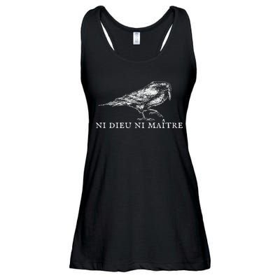 No God No  Ni Dieu Ni Maitre Retro Crow Bird Ladies Essential Flowy Tank