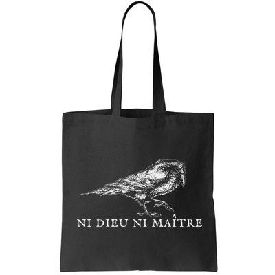 No God No  Ni Dieu Ni Maitre Retro Crow Bird Bag
