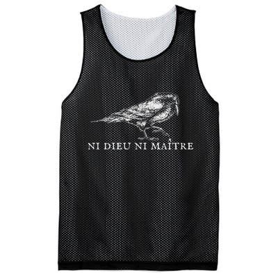 No God No  Ni Dieu Ni Maitre Retro Crow Bird Mesh Reversible Basketball Jersey Tank
