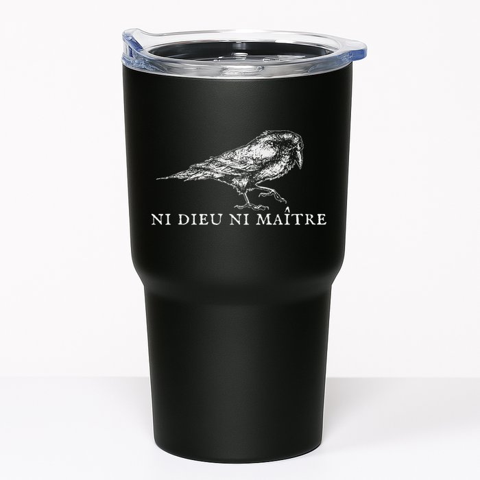 No God No  Ni Dieu Ni Maitre Retro Crow Bird Tumbler