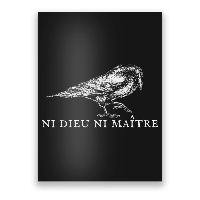 No God No  Ni Dieu Ni Maitre Retro Crow Bird Poster