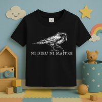 No God No  Ni Dieu Ni Maitre Retro Crow Bird Toddler T-Shirt