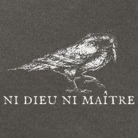 No God No  Ni Dieu Ni Maitre Retro Crow Bird Cotton Canvas Backpack