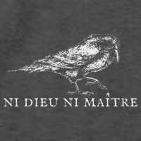 No God No  Ni Dieu Ni Maitre Retro Crow Bird Vector Backpack