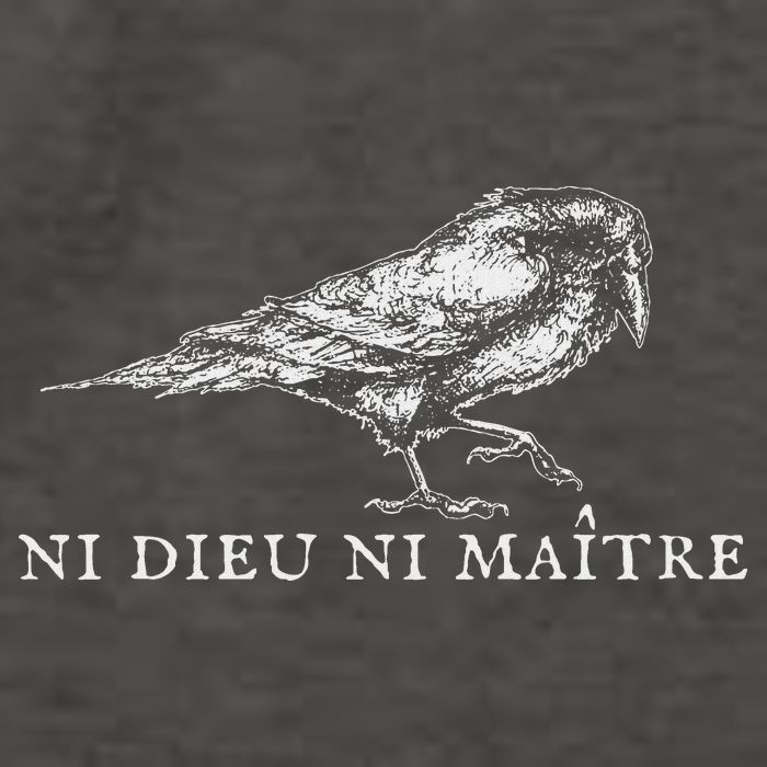 No God No  Ni Dieu Ni Maitre Retro Crow Bird Vector Backpack
