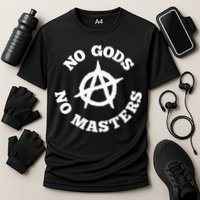 No Gods No Masters Anarchy Symbol Anarchist Atheist Performance Shirt