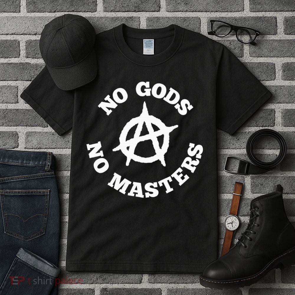 No Gods No Masters Anarchy Symbol Anarchist Atheist Tall T-Shirt