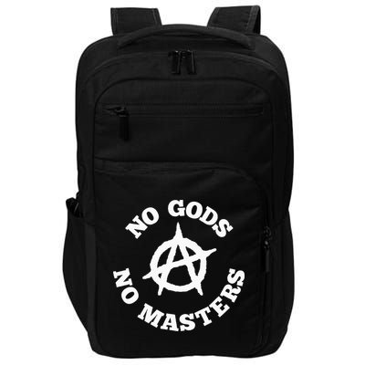 No Gods No Masters Anarchy Symbol Anarchist Atheist Impact Tech Backpack