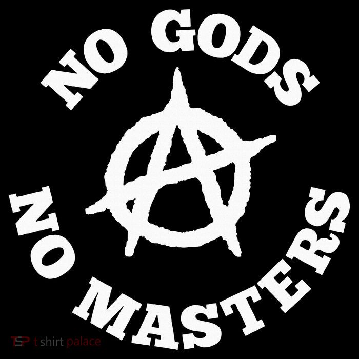 No Gods No Masters Anarchy Symbol Anarchist Atheist 7-Panel Snapback Hat