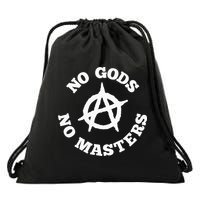 No Gods No Masters Anarchy Symbol Anarchist Atheist Drawstring Bag