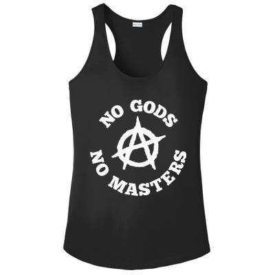 No Gods No Masters Anarchy Symbol Anarchist Atheist Ladies PosiCharge Competitor Racerback Tank