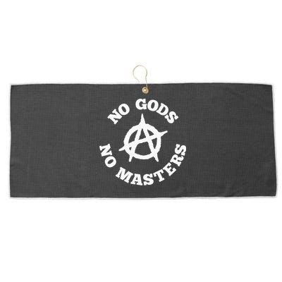 No Gods No Masters Anarchy Symbol Anarchist Atheist Large Microfiber Waffle Golf Towel