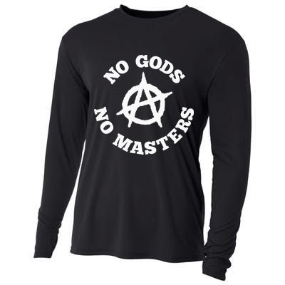 No Gods No Masters Anarchy Symbol Anarchist Atheist Cooling Performance Long Sleeve Crew